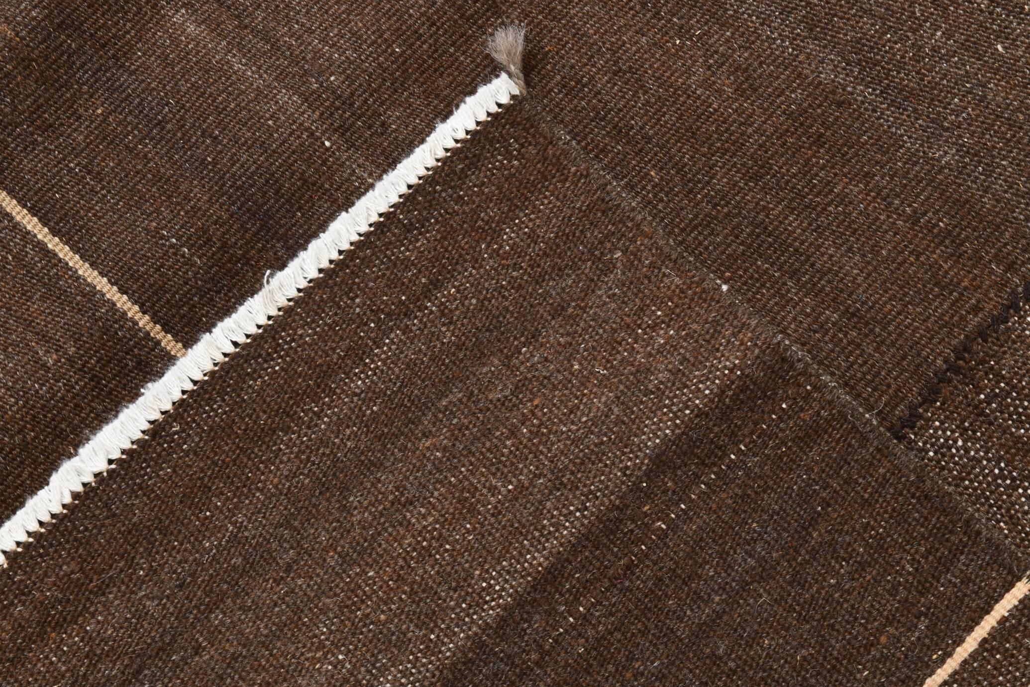 5x8 Dark Brown Ethnic Turkish Kilim Rug, 169x238Cm