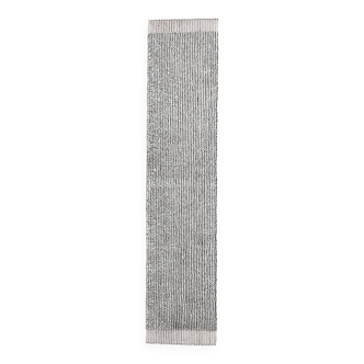 Tapis de couloir marocain en laine marron et blanc 2x10, 66x302 cm