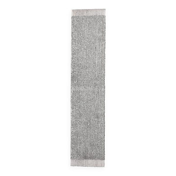 2x10 Brown White Wool Moroccan Runner Rug, 66x302Cm