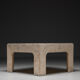 Table basse carrée en travertin 1980