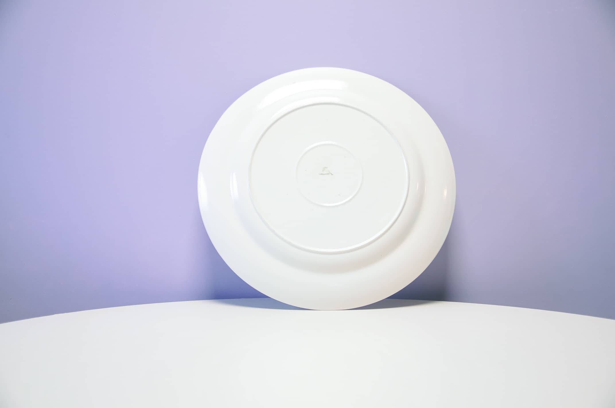 Bol vintage crème avec bord orange