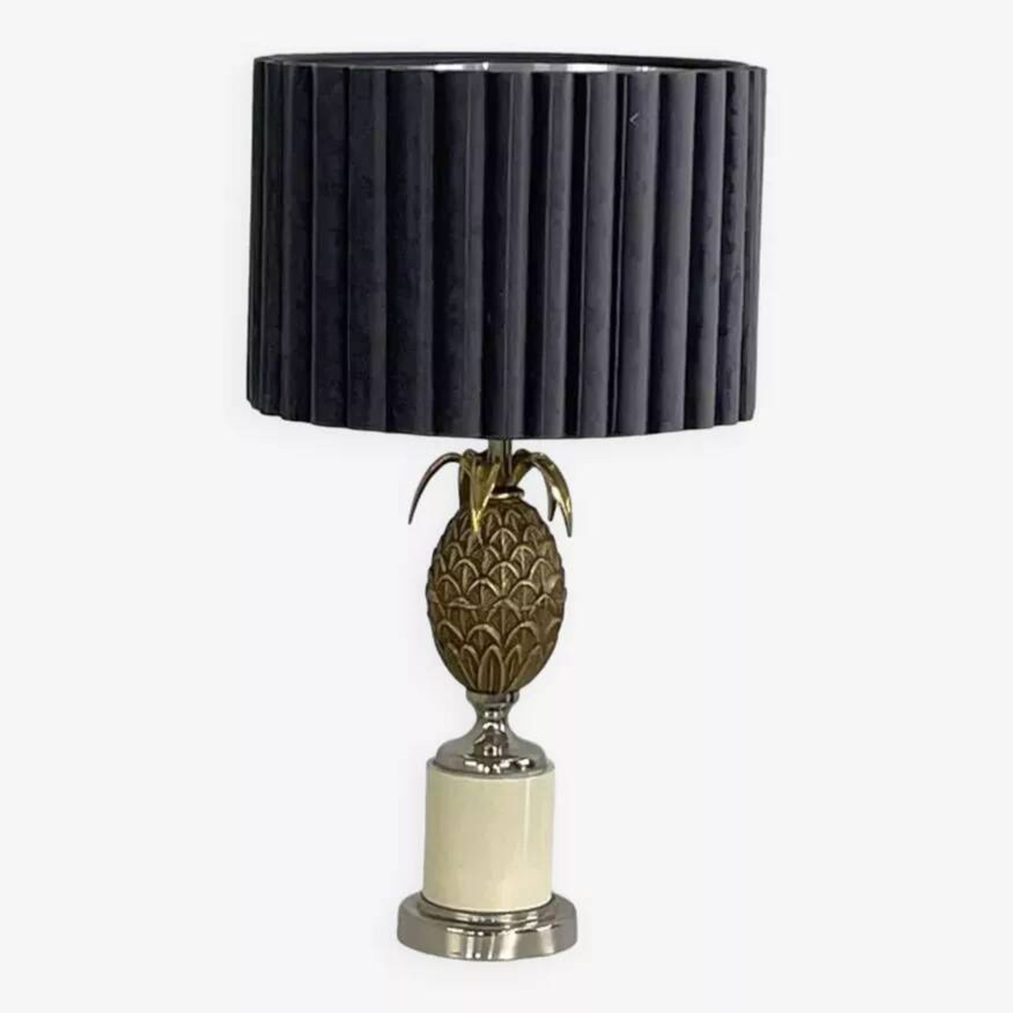 Lampe ananas en laiton vintage