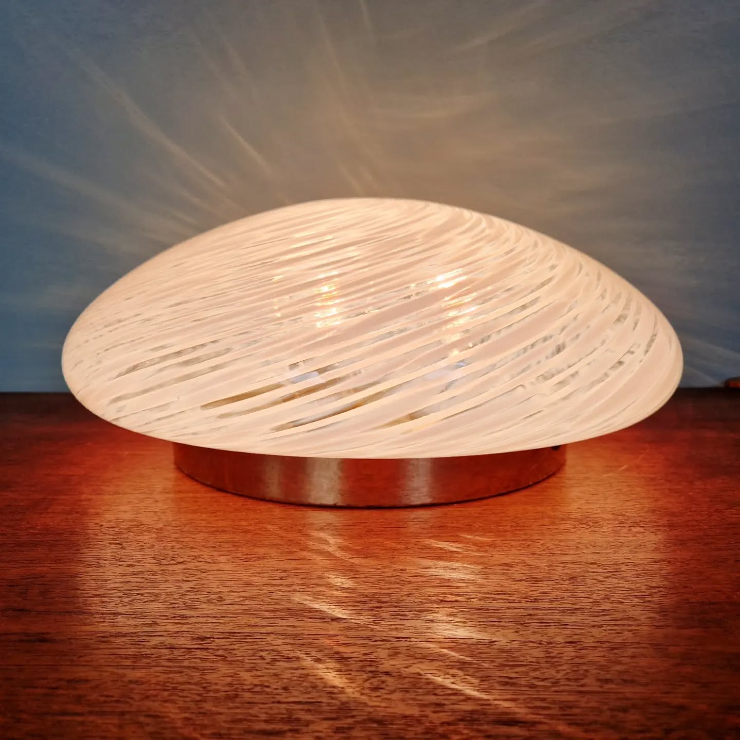 Brass and Murano glass ceiling light, Hillebrand, 1970