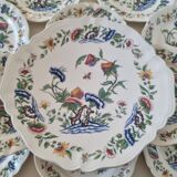Roeun dessert plate set in French Sarreguemine porcelain