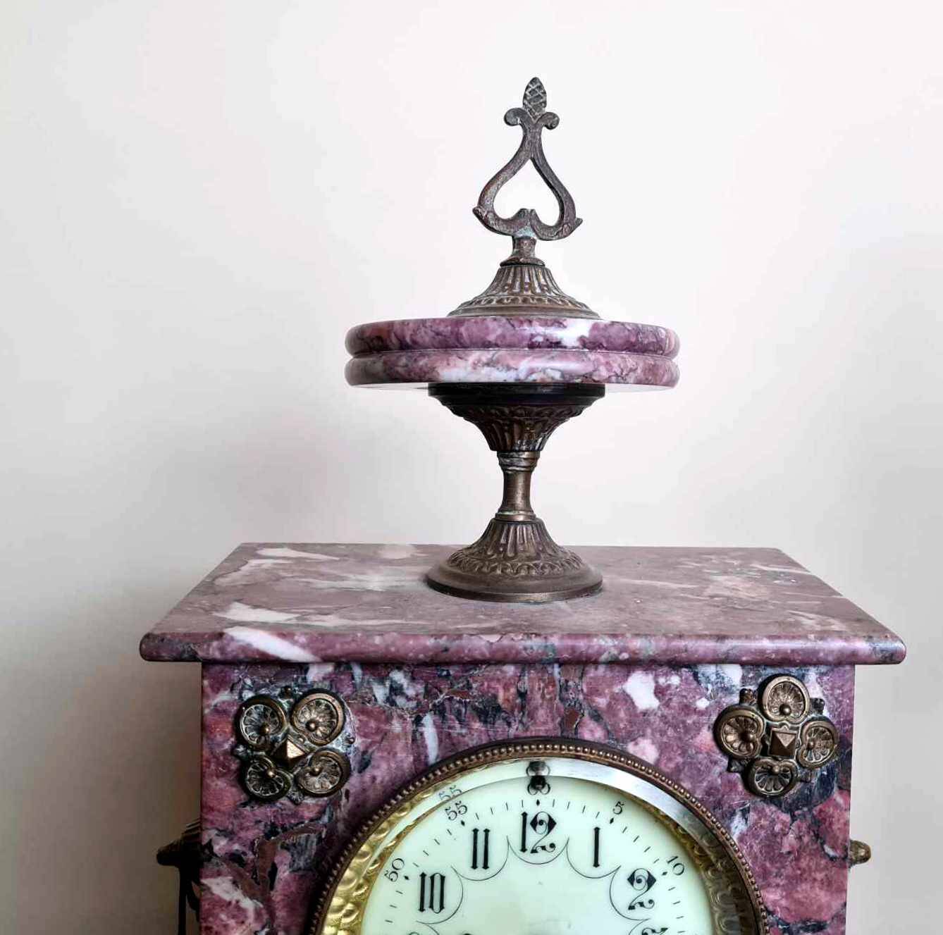 Clock And Its Two Candlesticks Napoleon III Period