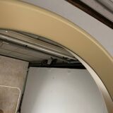 Vintage round plastic mirror, 1980, cream color