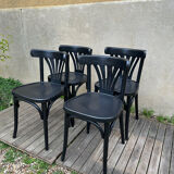 4 vintage black bistro chairs