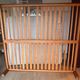 "Diacono" bed frame with slats, walnut finish, 191l x 33h x 210L.