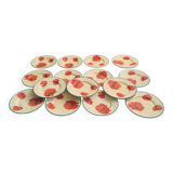 15 assiettes à dessert Lunéville St Clément "Coquelicot"