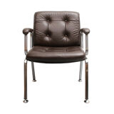 1970s leather chair Drabert darkbrown