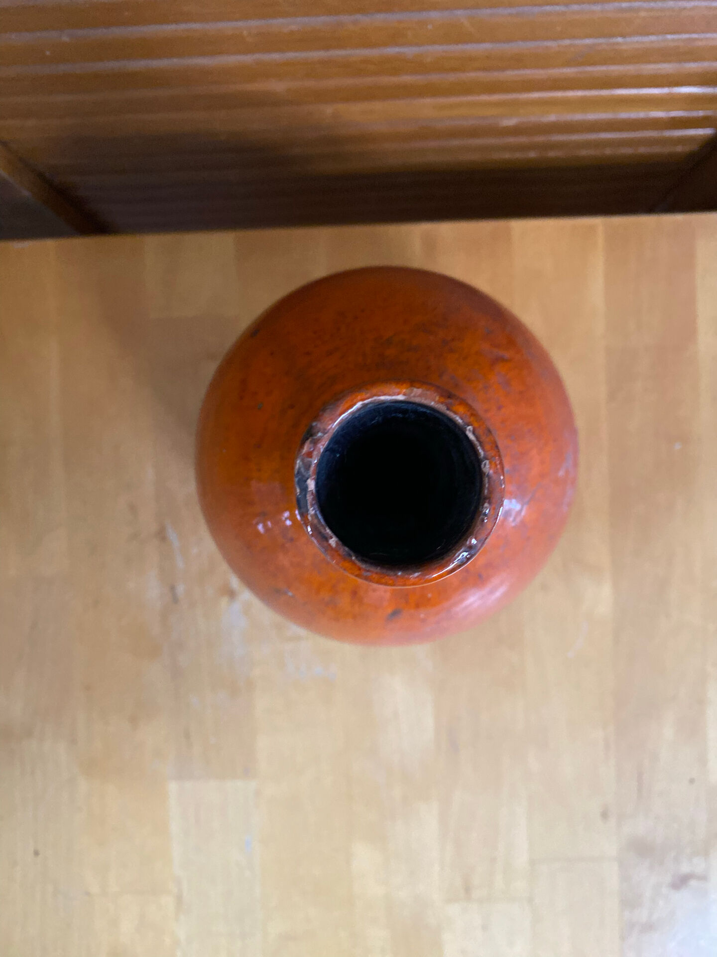 Old lamp base vallauris terracotta orange glazes vintage #e4