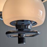 Italian Space Age chandelier with 3 opaline lights from the 60s and 70s