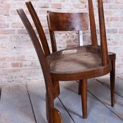 Art Deco Czech Chairs in Beech and Walnut from Thonet, 1940s, Set of 4