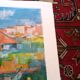 Lithograph José Palmeiro unsigned Spain Marina with boats 50x66 cm