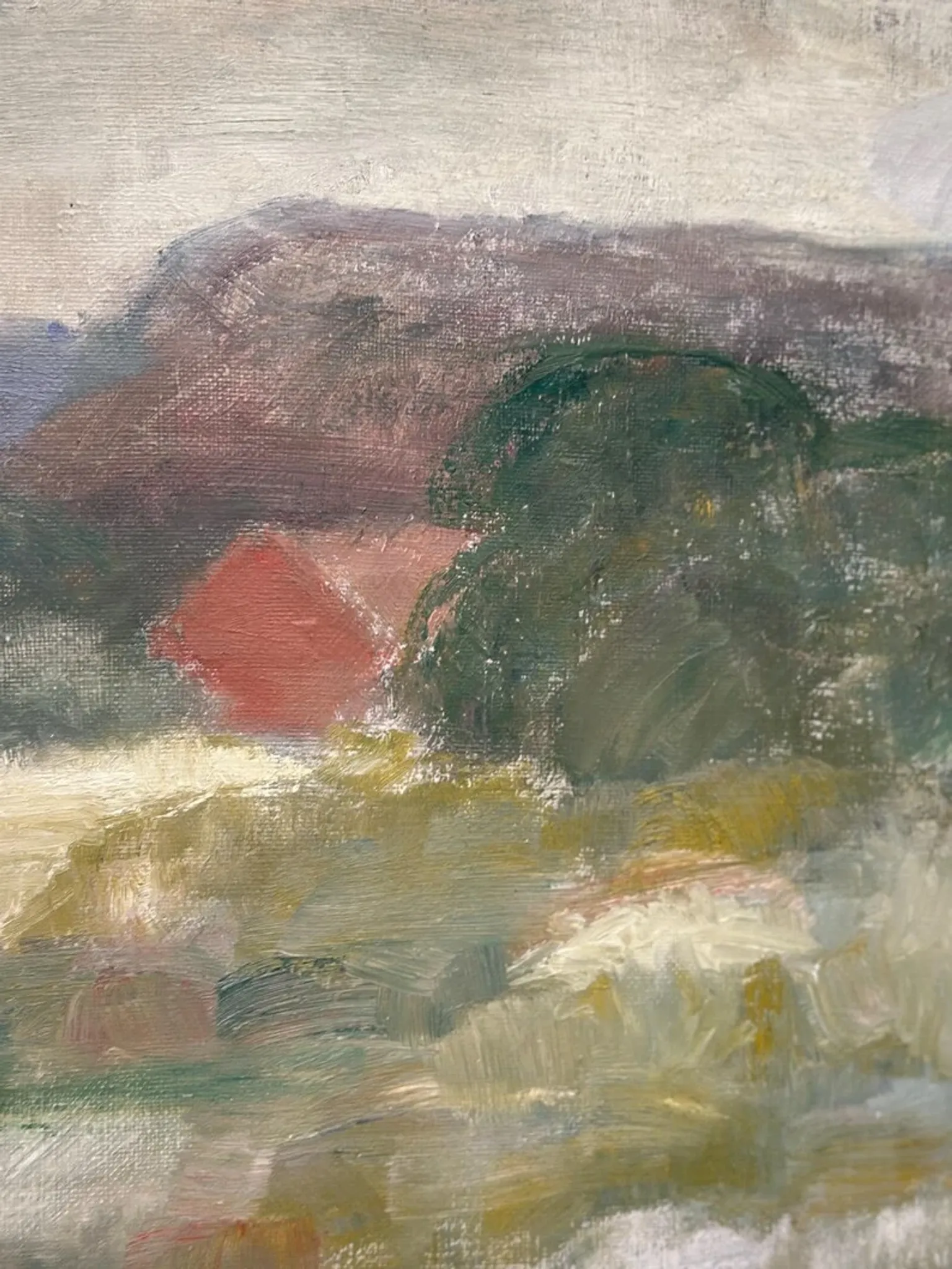 Large Original Swedish Oil on Canvas – "Early Morning" by Gunnel Forssell – Signed – Vintage and Framed – 83 × 50 cm (32.7" × 19.7")