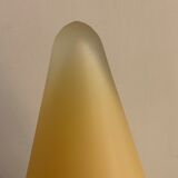 Lampe en verre cône jaune SCE France 1980