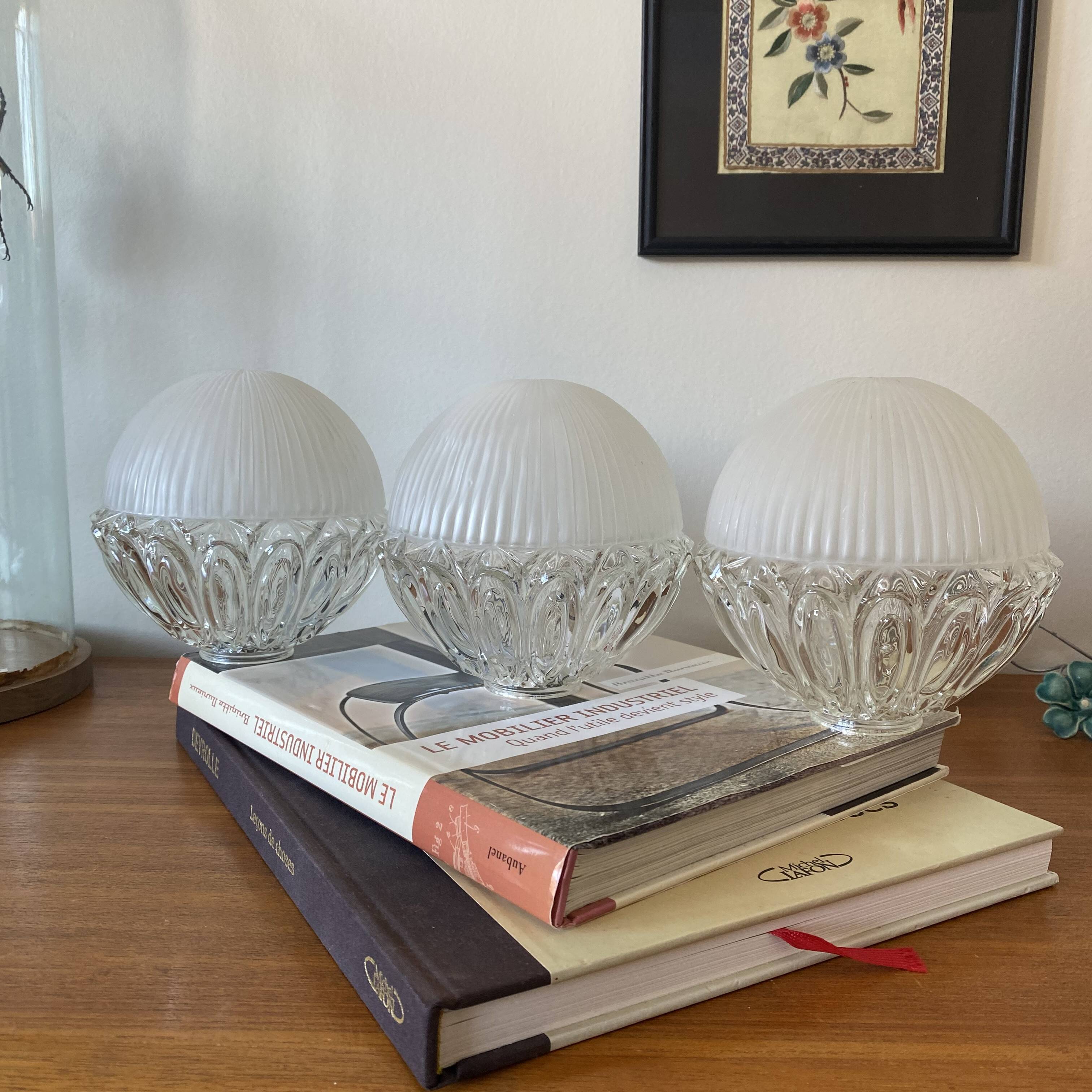 3 antique glass globes for wall lamp chandelier