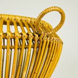Vintage rattan basket, Italy, 1960s