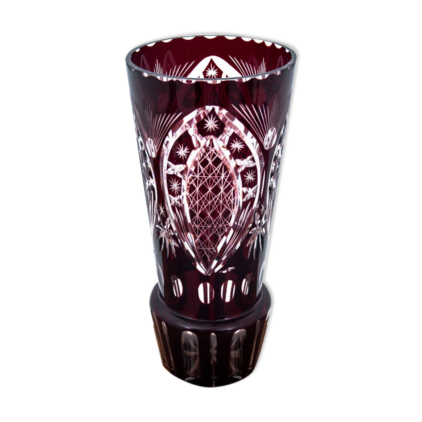 Purple crystal vase, Poland, 1960s