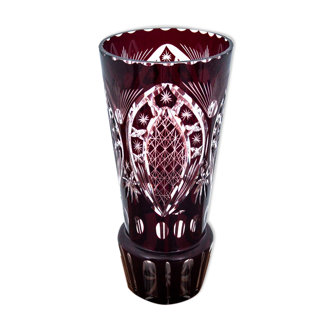 Purple crystal vase, Poland, 1960s