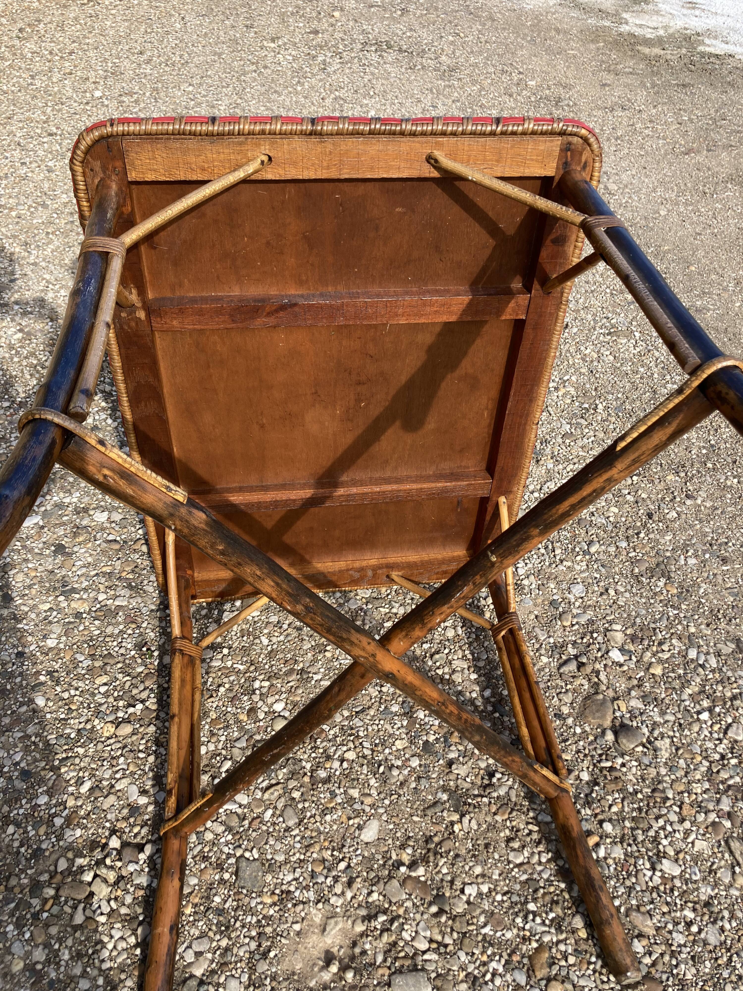 Wooden and wicker table