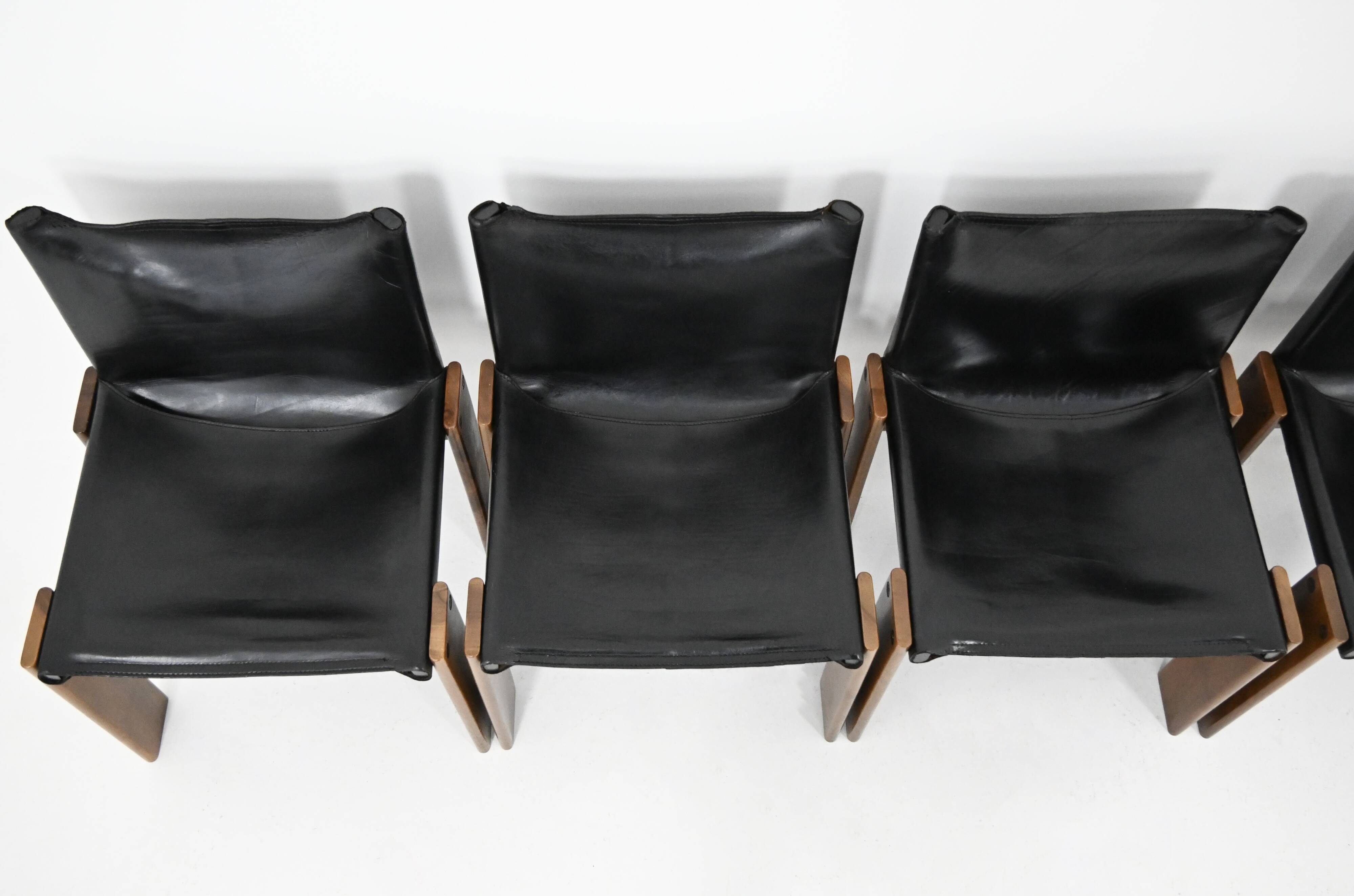 Set of 6 Monk Dining Chairs by Afra & Tobia Scarpa for Molten