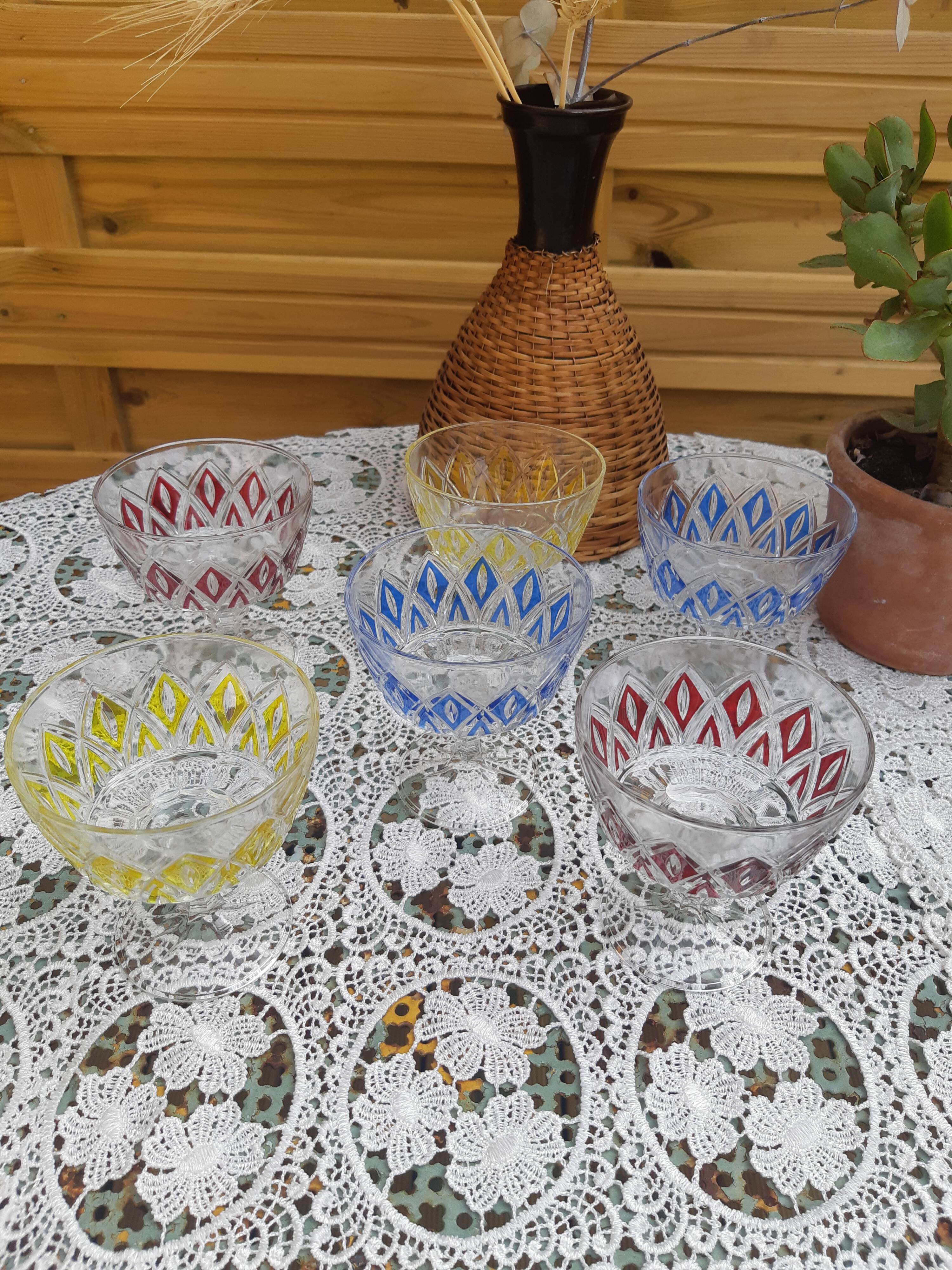 Vintage Harlequin crystal cut glass