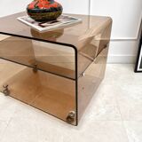 Smoked plexiglass coffee table