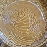 Gien earthenware fish service, 6 plates