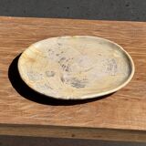 Oval petrified wood dish or bowl with grey edges D28x24 -3779