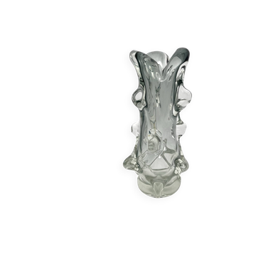 Large Murano Vase Smoked Glass Sculptural 31.5cm 3.1kg