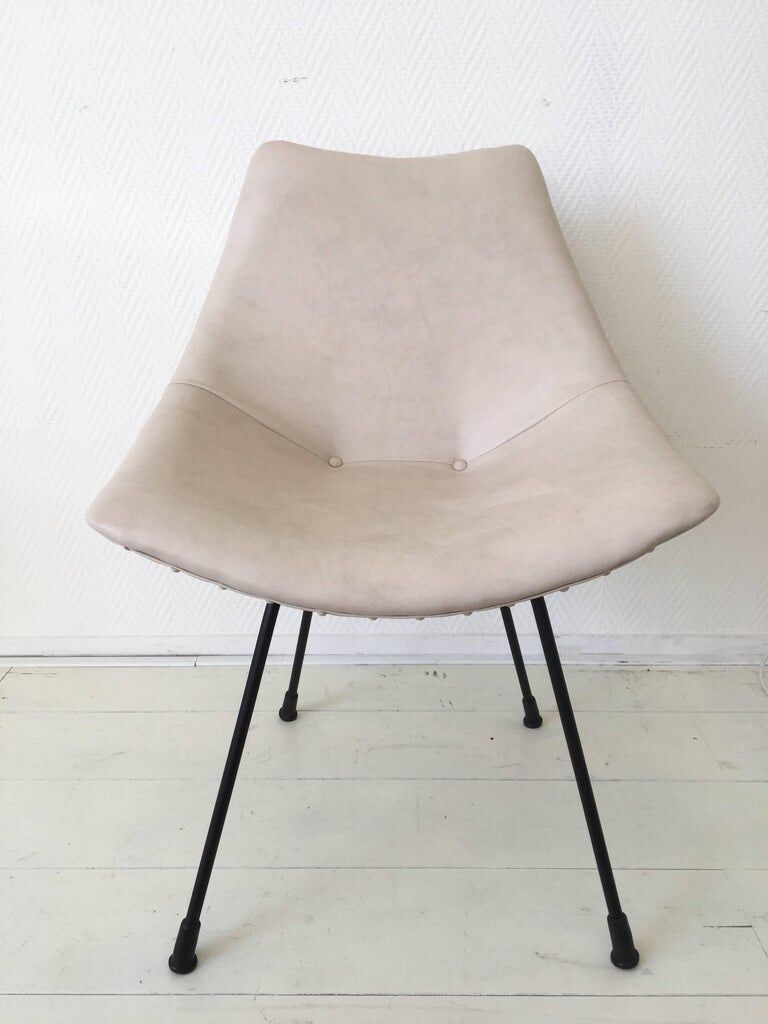 Zakonom zasticeno chair, white leatherette, 1960s