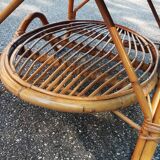 Rattan and wicker coffee table Italy 1960