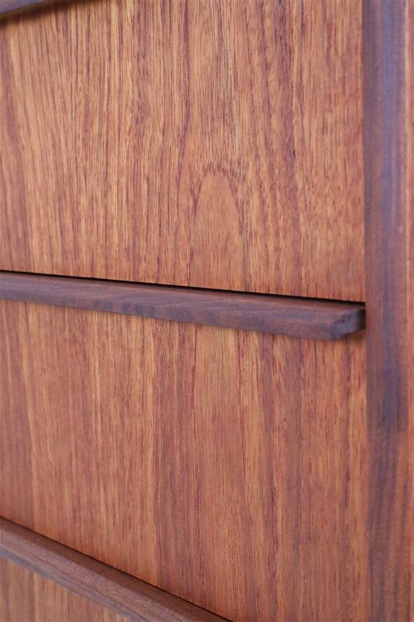 Restored Hanbjerg Møbelfabrik 'Tallboy' teak chest of drawers / Mid-century Danish modern design / 1960s