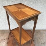 Old Table Appoint Wood Plateau Marqueté Star Feet Compass - Vintage Drawer