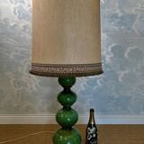 Green ceramic sun lamp/table, Kaiser Leuchten, Germany, 1960s elegance.