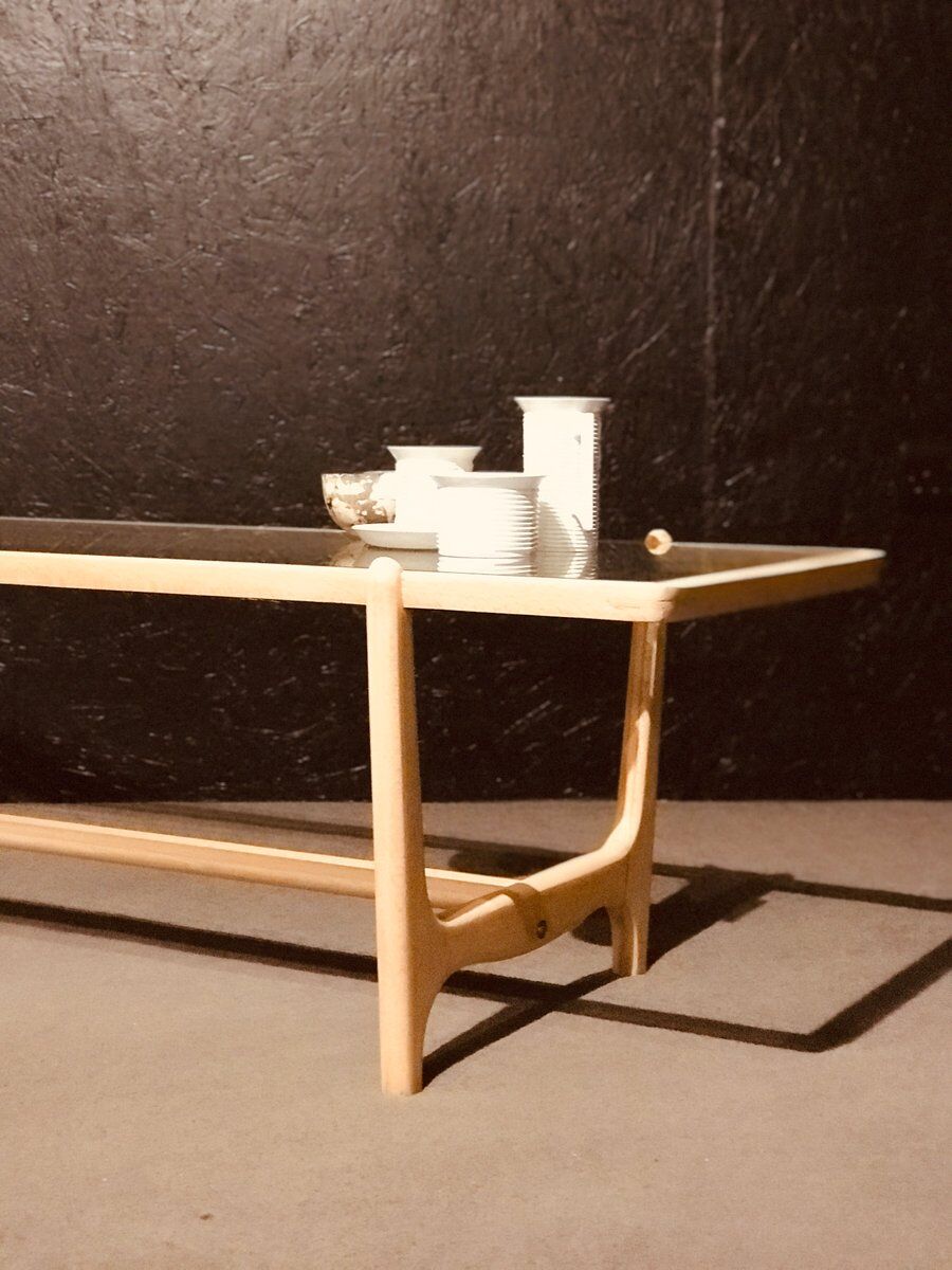 Mid-century beech coffee table