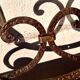 Wall coat rack, lyre shape, wrought iron, Art Deco style