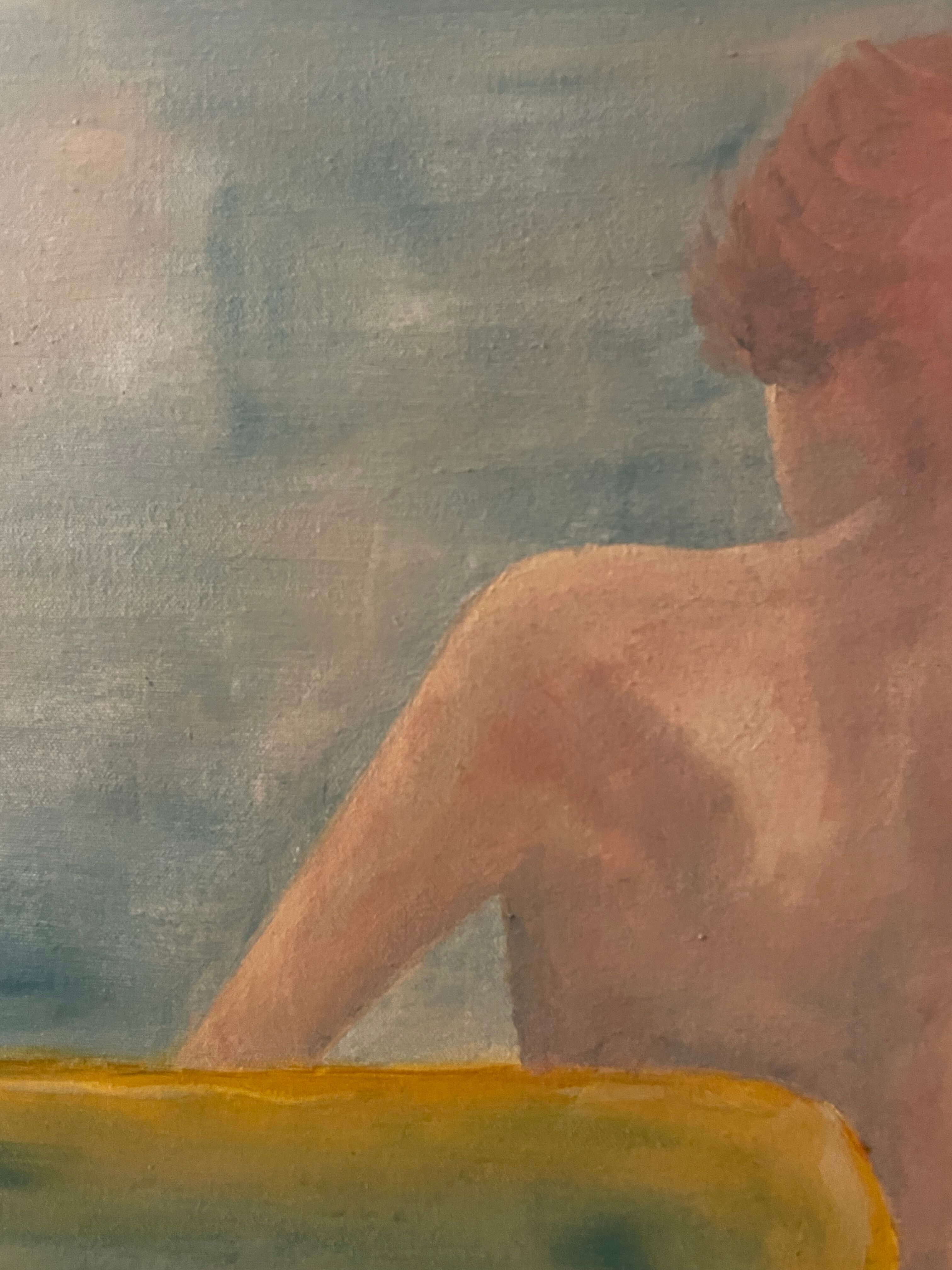 Huile sur toile femme de dos