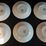 Series of six Orchies earthenware dessert plates model Simone
