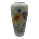 Vintage ceramic vase with floral decoration in Vallauris style from the 1960s retro.
