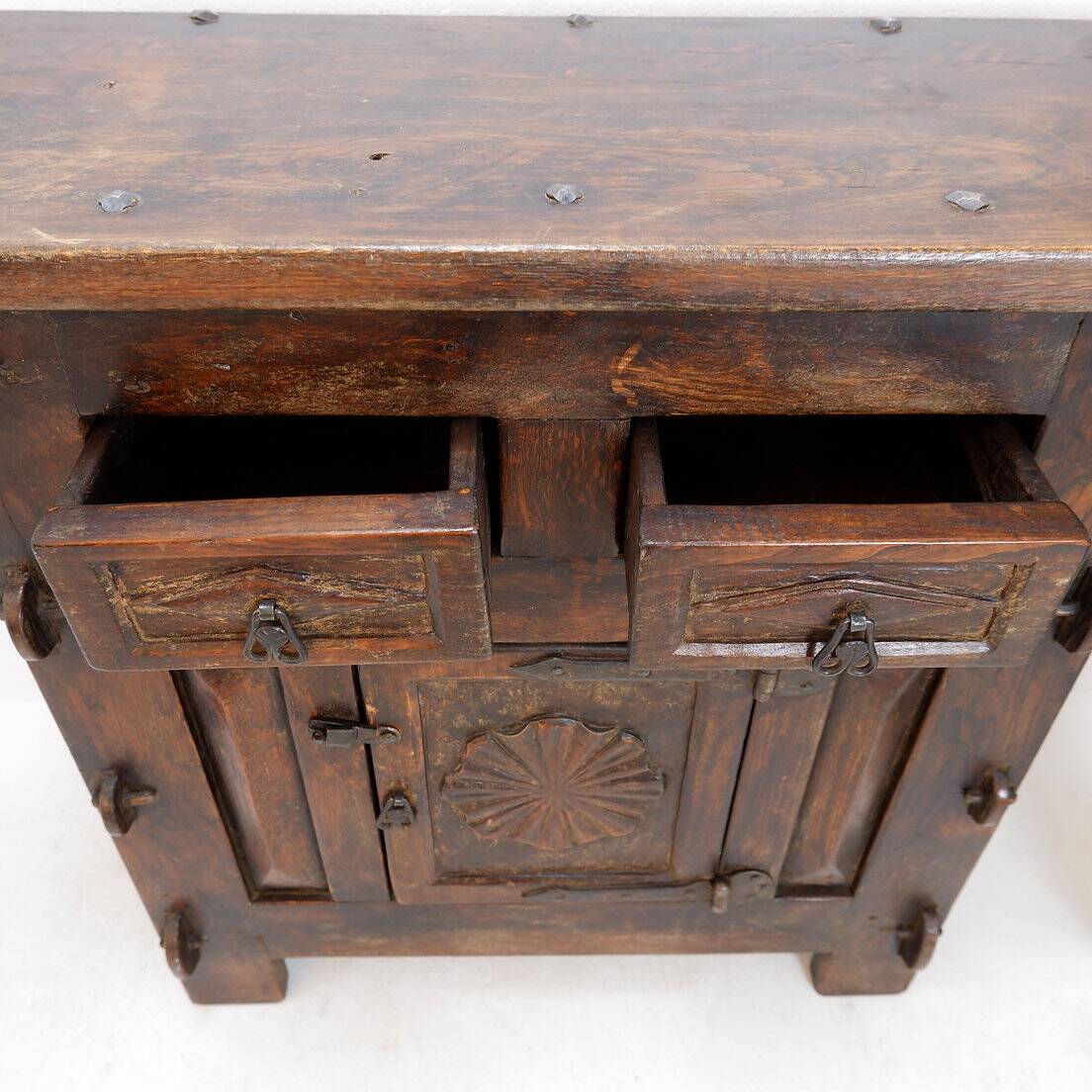 20th Century Spanish Rustic Sideboard - 2 Drawers