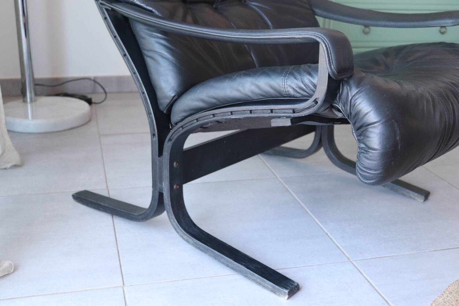 Siesta armchair Westnofa ingmar relling vintage black leather