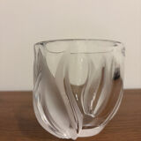 Lalique France vase with tulips in crystal