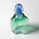 Vintage Green and Blue Glass Decanter Antikva by Bertil Vallien Sweden 1994