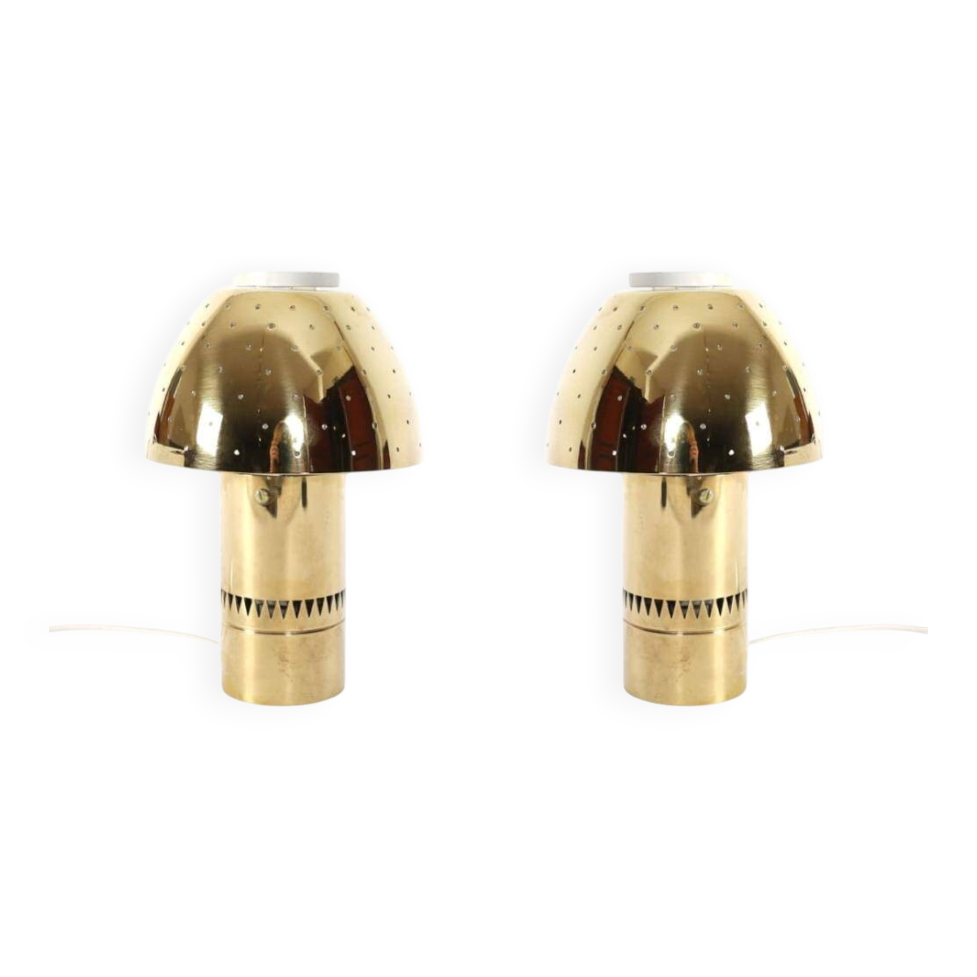 Hans-agne jakobsson scandinavian lamp pair b-221 brass (tynell pape)