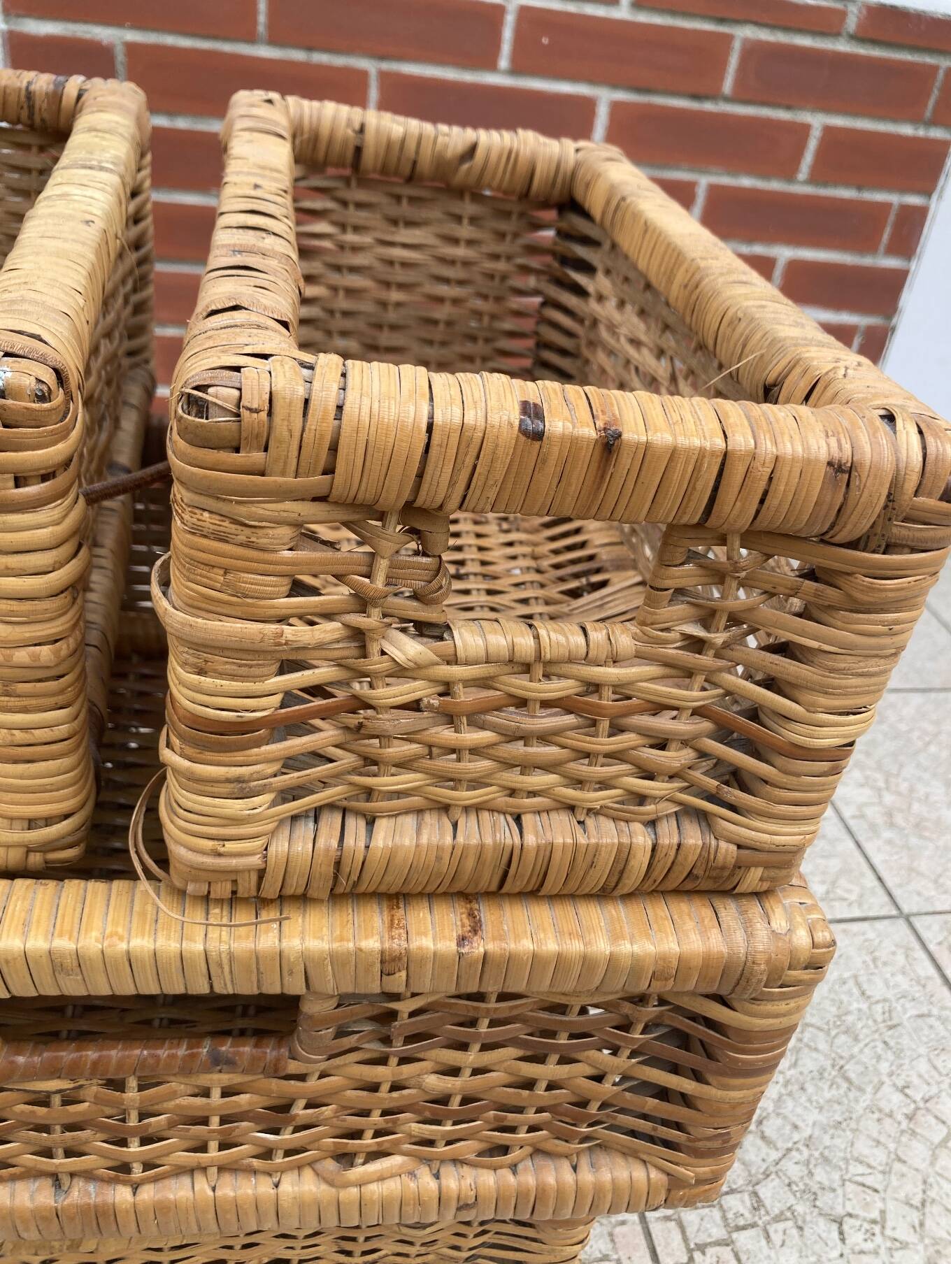Vintage rattan chiffonier