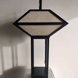 Japanese lamp in black lacquered wood and rice paper H:75cm