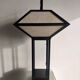 Japanese lamp in black lacquered wood and rice paper H:75cm