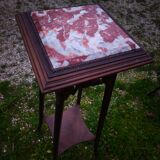 Wood and marble stool